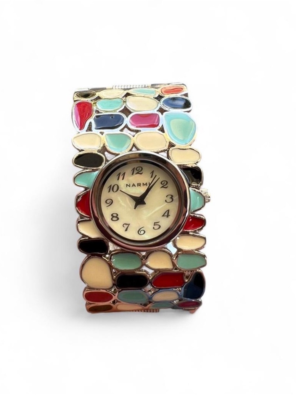 Multicolor Enamel Stone-Pattern Women's Bracelet Watch